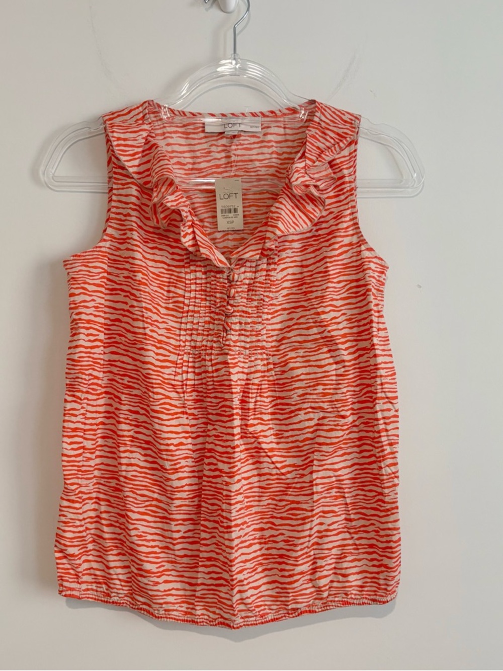 Ann Taylor LOFT zebra print blouse tank top orange Size XS‎ Petite
